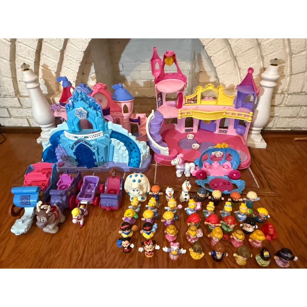 TESTED WORKS Fisher-Price Disney Princess Lot - 38 Characters, 3 Castles - Picture 2 of 7